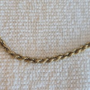 Vintage 14k Italy Elegant Gold Rope Chain Necklace 19"